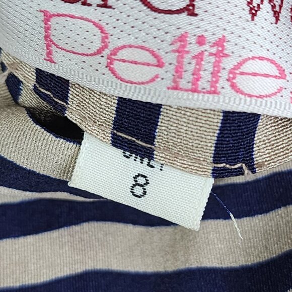 Women's Vintage Richard Warren Petites Blouse Top Striped Long Sleeve Size 8 - Picture 7 of 11